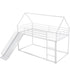 Twin Over Twin House Bunk Bed With Ladder And Slide