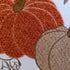 Embroidered Harvest Pumpkin Throw Pillow with Autumn Detailing - White/Rust/Gold