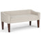 Platinum Upholstered Bench with Solid Wood Frame - Parris