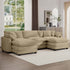 Modern Oversized Modular Cushion Sofa With Ottoman, Low Back, Deep Seating Sofa Set