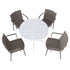4 Modern Stackable Plastic Armchair Matched With Round Table