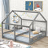 House Platform Beds, 2 Shared Beds, Metal Frame With Guardrails