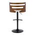Cosi - Mid Century Modern Adjustable Barstool With Swivel With Rounded T Footrest (Set of 2)