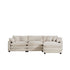Modern Oversized Modular Cushion Sofa With Ottoman, Low Back, Deep Seating Sofa Set