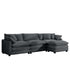 Modern Oversized Modular Cushion Sofa With Ottoman, Low Back, Deep Seating Sofa Set