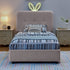Upholstered Bed With Oversized Rabbit Ear Headboard, LED Lights & 4 Storage Drawers