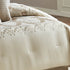 Ivory Damask Jacquard Comforter Ensemble with Embroidered Border - 9-Piece Set