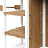 Foldable Outdoor Kitchen Island with Stainless Steel Top - Natural Wood