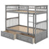 Twin Over Twin Bunk Bed With Drawers, Convertible Beds