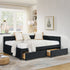 Upholstered Tufted Daybed Frame With Storage Drawers