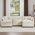 Modern Oversized Modular Cushion Sofa With Ottoman, Low Back, Deep Seating Sofa Set