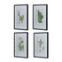 Botanical And Fern Wall Art, Wall Decor For Living Room Dining Room Entryway (Set of 4) - White / Black