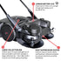 30" Battery Powered Push Sweeper with Triple Power Brooms Electric Drive and Dust Suppression Sprayer