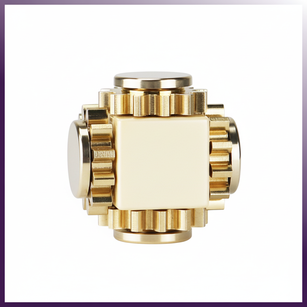 Brass Cube Gears Spinner Stress-Relieving Gadget
