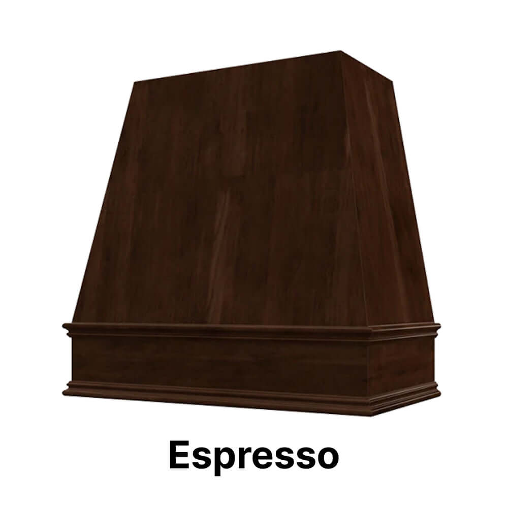 Wood Range Hood With Tapered Front and Decorative Trim - 30