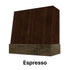 Wood Range Hood With Angled Front and Walnut Band - 30", 36", 42", 48", 54" and 60" Widths Available
