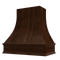 Espresso Wood Range Hood With Curved Front and Decorative Trim - 30" 36" 42" 48" 54" and 60" Widths Available