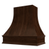Espresso Wood Range Hood With Curved Front and Decorative Trim - 30" 36" 42" 48" 54" and 60" Widths Available