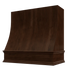 Espresso Wood Range Hood With Sloped Front and Decorative Trim - 30", 36", 42", 48", 54" and 60" Widths Available