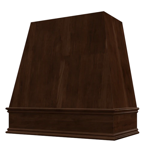 Espresso Wood Range Hood With Tapered Front and Decorative Trim - 30