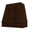 Espresso Wood Range Hood With Tapered Shiplap Front and Block Trim - 30", 36", 42", 48", 54" and 60" Widths Available