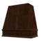 Espresso Wood Range Hood With Tapered Front and Decorative Trim - 30", 36", 42", 48", 54" and 60" Widths Available
