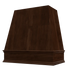 Espresso Wood Range Hood With Tapered Front and Decorative Trim - 30", 36", 42", 48", 54" and 60" Widths Available