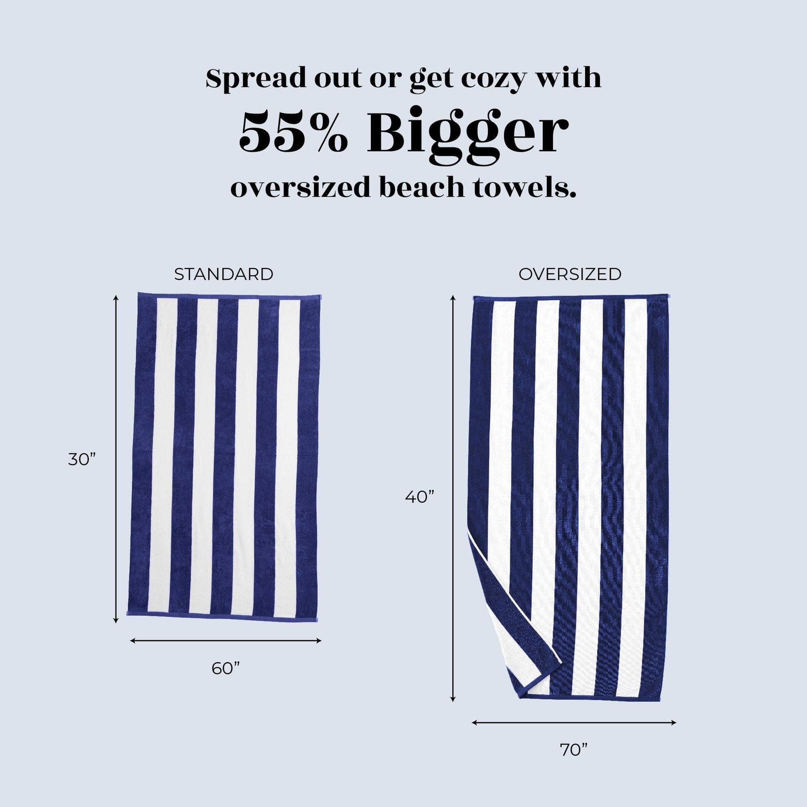 Cotton Velour Cabana Stripe Beach Towel - Novia Collection