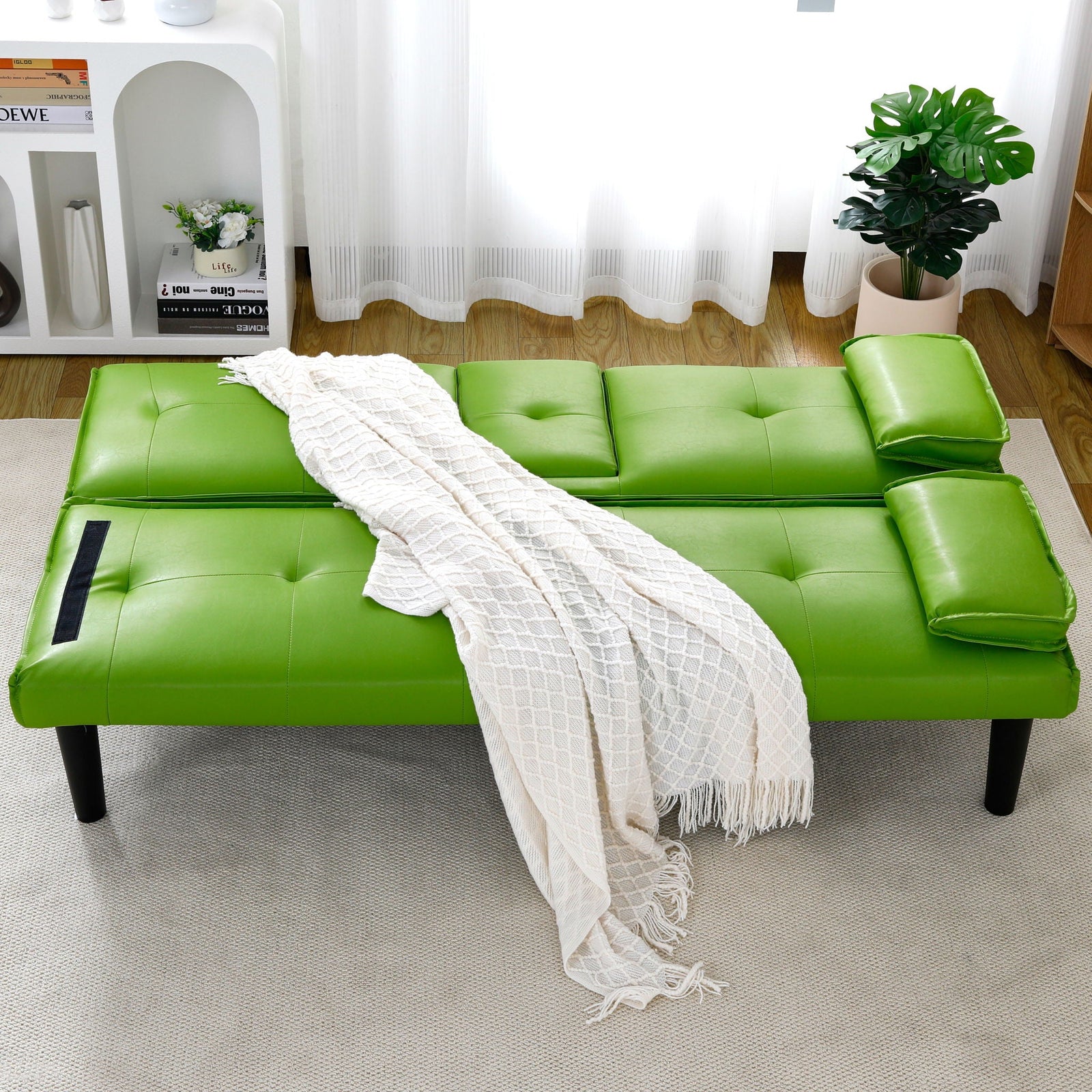 Sofa Bed With Foldable Design And Cup Holder