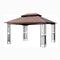 13 0 Outdoor Patio Gazebo Canopy Tent With Ventilated Double Roof And Mosquito Net (Detachable Mesh Screen On All Sides) Suitable For Lawn Garden Backyard And Deck Top - Brown