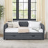 Daybed With Trundle And Storage Drawers, Flat Arms With Pocket
