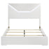 Ives Queen Panel Bed LED Headboard White High Gloss