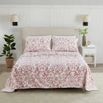 4 Piece Watercolor Floral Microfiber Sheet - Delia Collection