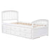 Platform Storage Bed Solid Wood Bed With 6 Drawers