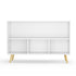 Bookcase With Collapsible Drawers, Book Display Storage Cabinet Organizer - White / Blue