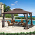 13 0 Outdoor Patio Gazebo Canopy Tent With Ventilated Double Roof And Mosquito Net (Detachable Mesh Screen On All Sides) Suitable For Lawn Garden Backyard And Deck Top - Brown