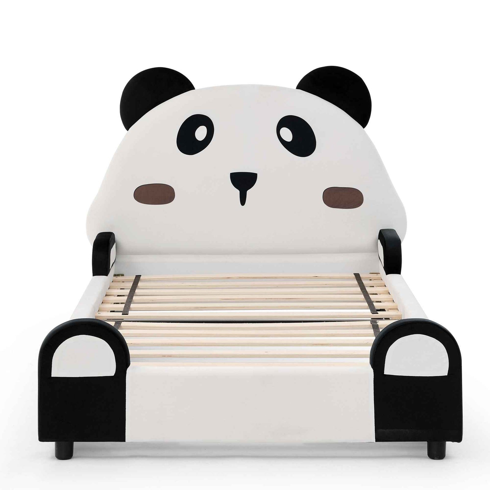 Twin Size Cute Panda Shaped Kids Bed - White / Black