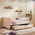 Gingham Daybed With USB Charging Port, Wave-Shaped Design