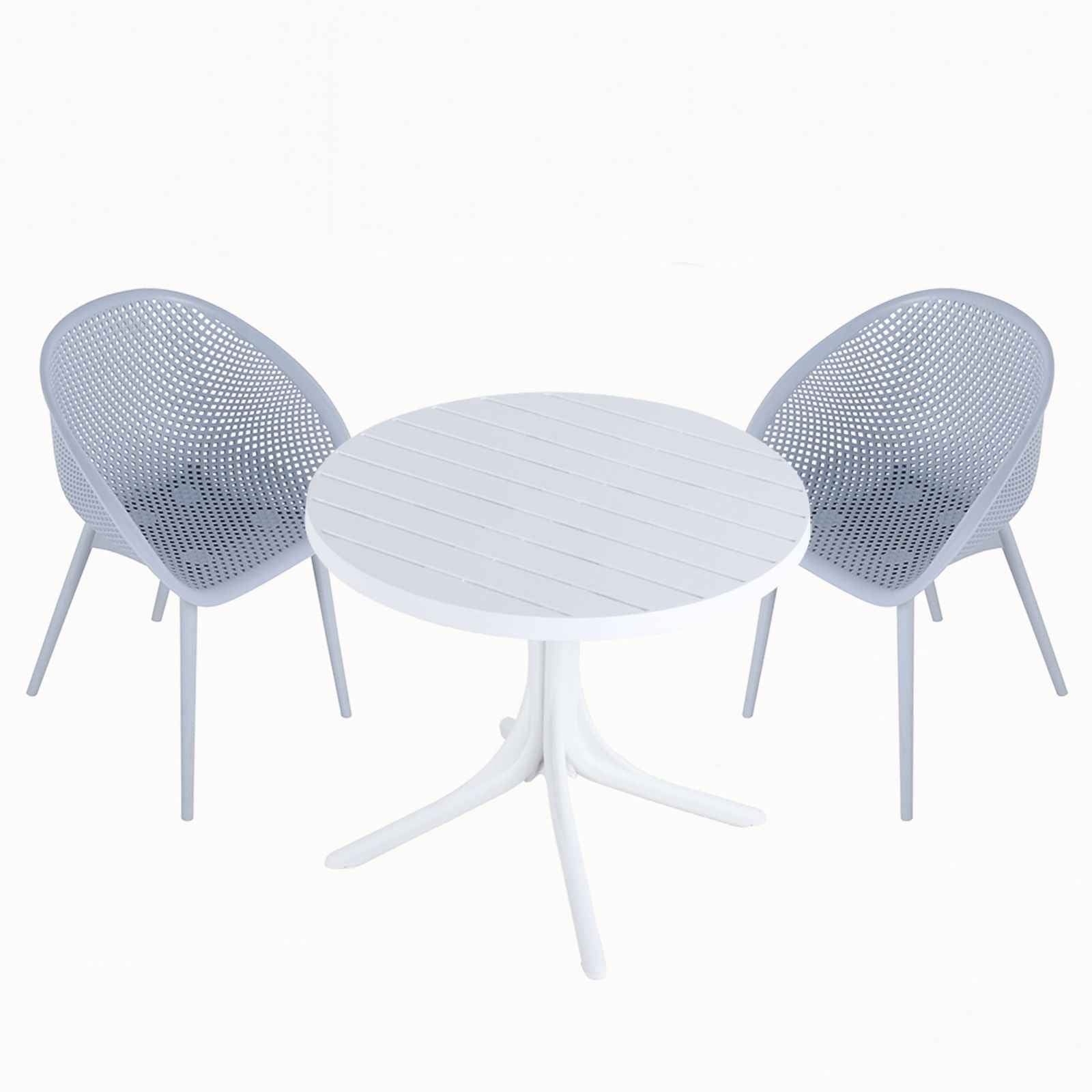 Modern Lounge Chair Set With Round Table