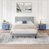 Modern Upholstered Platform Bed Frame With Button Tufted Fabric Headboard