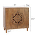 2 Door Accent Storage Cabinet With Floral Design, Sideboard For Living Room - Dark Brown