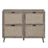 Walker Edison | Modern Rattan 4 Door Shoe Rack Cabinet for Entryway