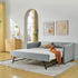 Upholstered Daybed With Trundle With Vertical Stripes