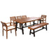 Acacia Wood Outdoor Dining Set with Ergonomic Seating - Seats 7-8