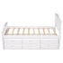 Platform Storage Bed Solid Wood Bed With 6 Drawers
