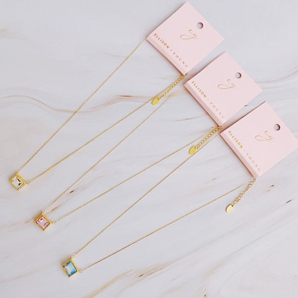 Sweet Square Pendant Necklace