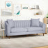 Contemporary 3 Seater Sofa with Plush Accents - Fabric