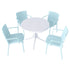 4 Modern Stackable Plastic Armchair Matched With Round Table