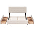 Walker Edison | Upholstered Queen Platform Bed with Storage