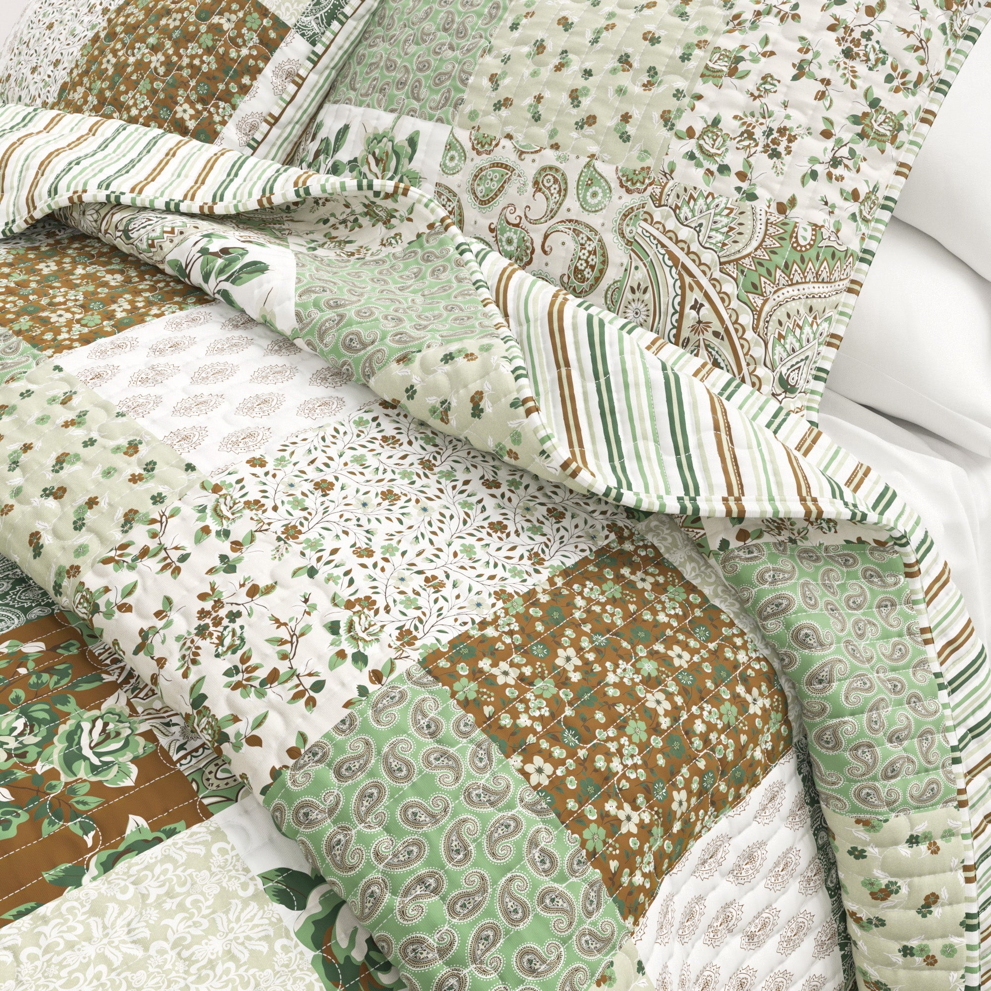 Floral Patchwork Quilt Set - Damia Collection